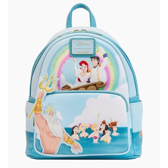 NWT Loungefly Disney Princess Little Mermaid Triton\'s Gift Wedding Mini Backpack main image 7
